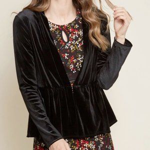 Modcloth Draped Blazer in Black Velvet NWOT